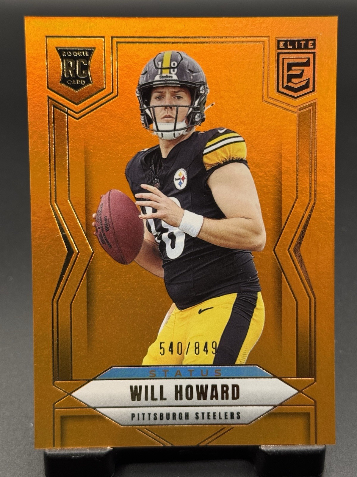 2025 Donruss Elite - Will Howard RC -Status Metallic Orange /849 - Steelers #150