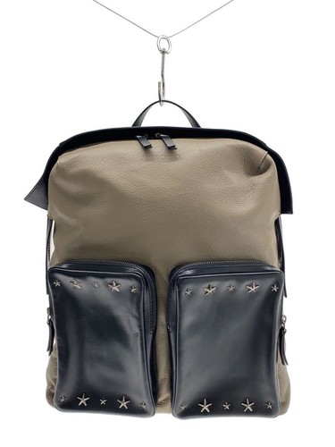 JIMMY CHOO Backpack Lenox Studded Leather BEG Used