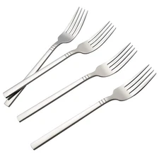 12-Piece Stainless Steel Dinner Fork Set Heavy-Duty Flatware for Kitchen