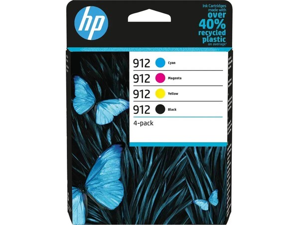 Hp 912 / 6ZC74AE Tinten Sparset Schwarz, Cyan, Magenta, Gelb (4 StüCk)-image