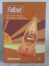 Fallout 4 Nuka Cola Orange Glass Rocket Bottle + 10 Bottle Caps Replica Figure