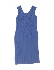 VINTAGE Womens Sleeveless Sheath Dress IT 46 Large Blue CZ63