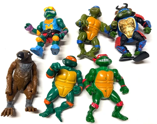 TMNT – 6 Action Figure Lot #10 – Vintage 1980s Loose – Playmates Toys