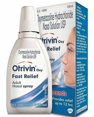 Otrivin Oxy Fast Relief - Bottle of 10 ml Adult Nasal Spray - Pack of 6