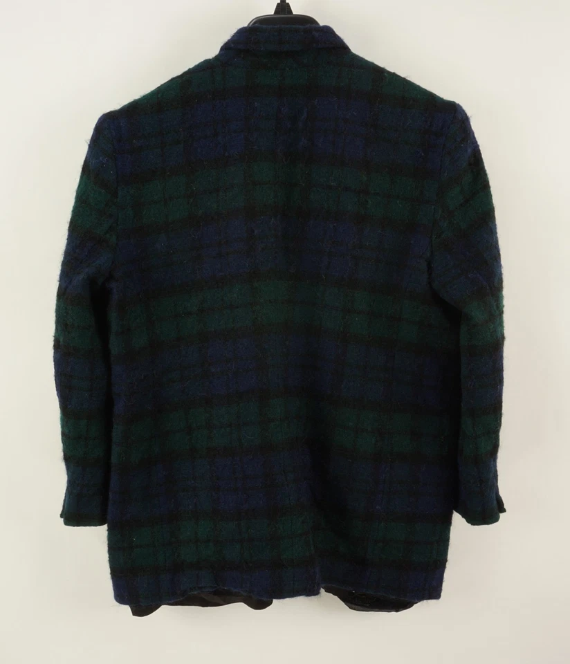 Vintage 1950s Pendleton Tweed Wool Plaid Unstructured Sport Coat 40S Blue Green - Image 2 of 4