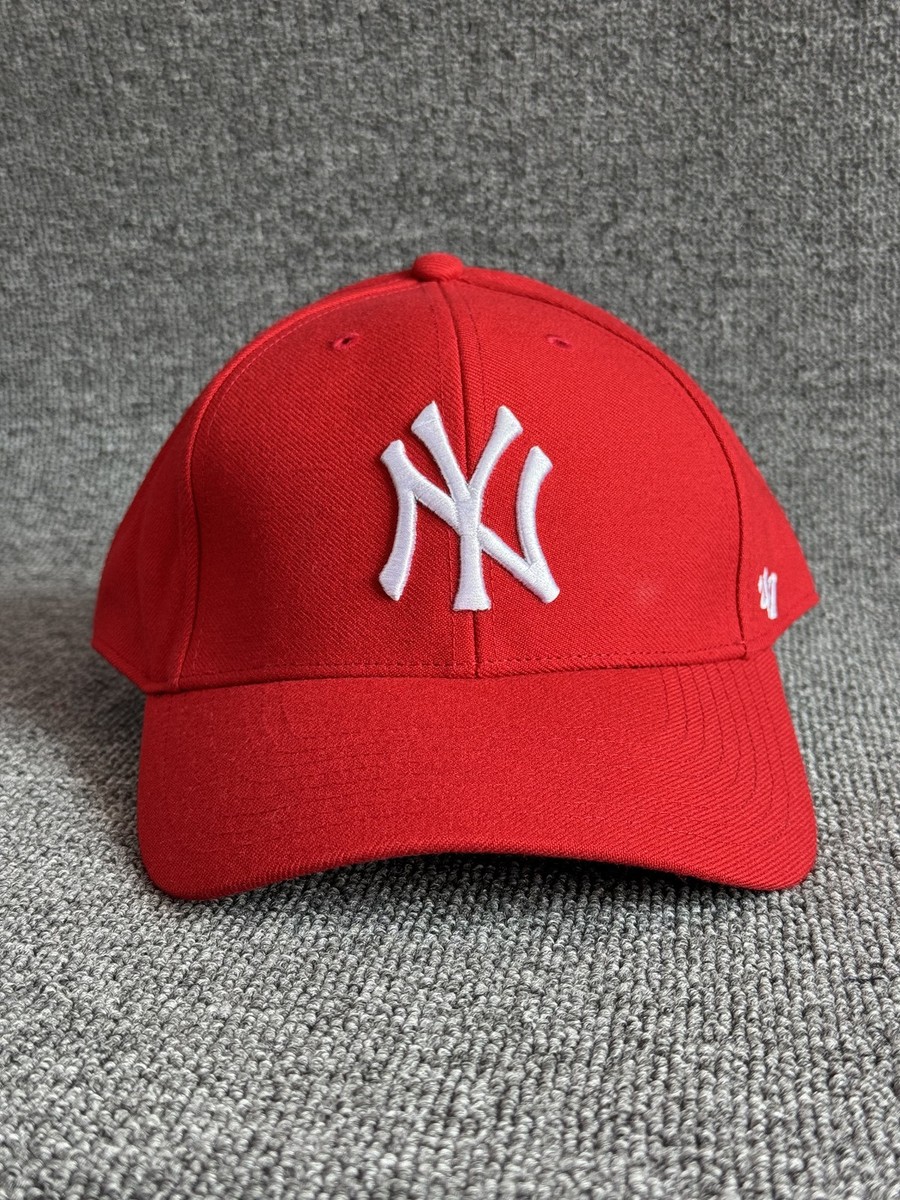 '47 Brand New York Yankees MLB Dad Hat Strapback Red Cap White Logo