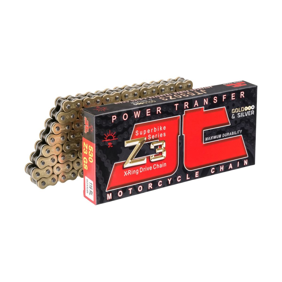 JT Z3 X-Ring Chain Gold & Silver 530-106 Suzuki GS650 E Z 1981 - 1982