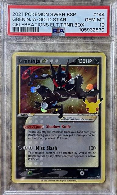 Pokemon TCG 2021 Greninja Gold Star Promo SWSH144 Holo PSA 10