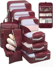 packing cubes 10-Piece Set 6 4 10 Set For Checked/Large Burgundy