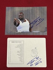 Shaq O'Neal signed 5x7 Photos + MASTERS Golf score card