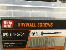 5LBS Sharp Point Drywall Screws #6 x 1-5/8 inch Philips Bugle-Head Coarse