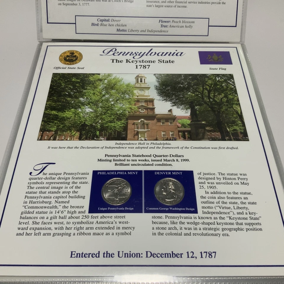 PCS Statehood Quarters Collection Vol 1 & 2 all 50 States etc. w/stamps COMPLETE - Image 4 of 4