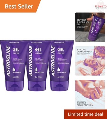 Water Based Lubricant Gel 4oz Pack of 3 Unscented Hypoallergenic Non-Irritating