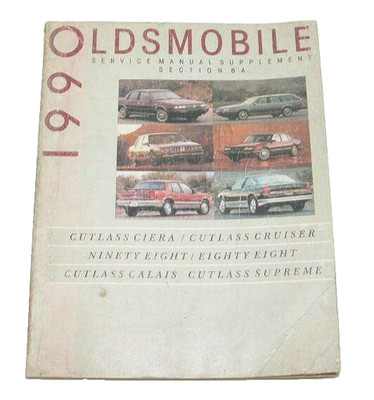 1990 Oldsmobile Cutlass Ciera Calais Factory Service 8A Supplement Repair Manual