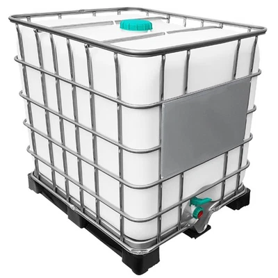 REKUBIK 1000l IBC Wassertank »FOOD« Sirup Reste auf Palette (Gebraucht/Ungespült)