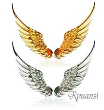 Angels Wings 3D Silver Metal Car Auto Decoration Emblem Badge Decal Logo Sticker
