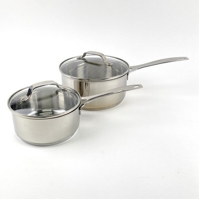 DANSK Kitchen Master Stainless Steel 1.5 Qt. & 3 Qt. Sauce Pans with Lids