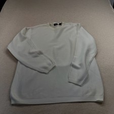 IZOD Mens Textured Knit Sweater White Crew Neck Pullover Large