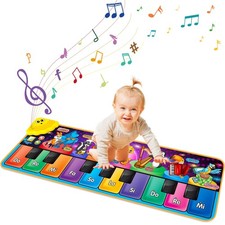 Kids Musical Piano Mats with 25 Music Sounds,Musical Toys Baby Floor Piano Ke...