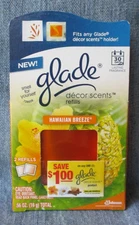 GLADE HAWAIIAN BREEZE DECOR SCENTS REFILLS  2 Refills In Each Box New BB2