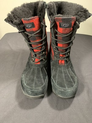 UGG Butte Redwood Boots Black Red Plaid Style # 1019681 - Men\'s 9 UGG Butte Redwood Boot Buffalo Check Snow Boot SZ 11 | eBay main image 4