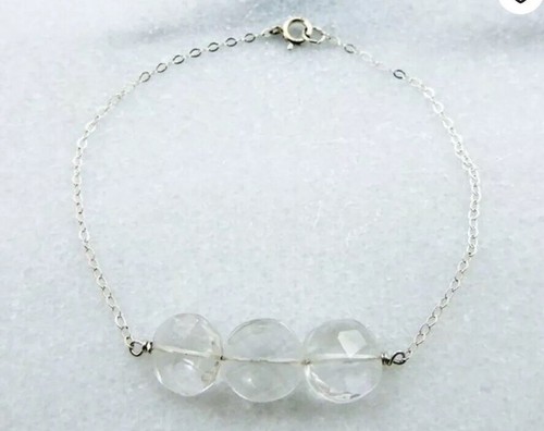Quartz Crystal Sterling Silver Handmade Bracelet Healing Jewelry Gift OOAK - Picture 5 of 5