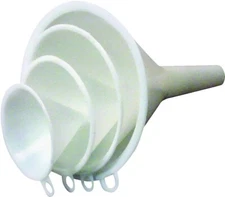 NEW Chef Craft 20493 4-Piece KITCHEN Plastic Funnel Set 2" 3" 4" 5" FUNNELS