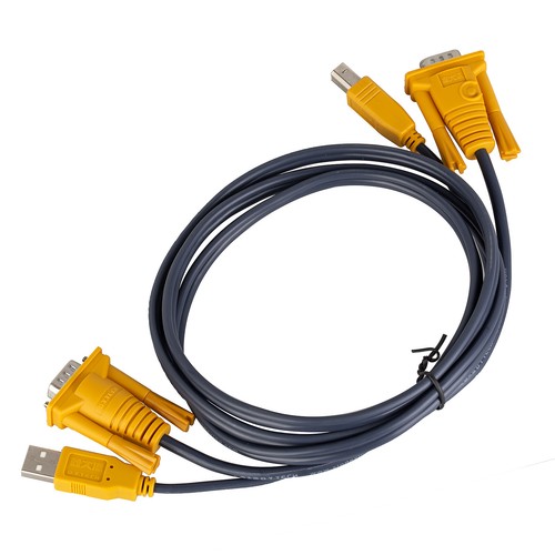 USB VGA 2-in-1 KVM Cable 10ft Wire LCD Monitor Video Mouse Keyboard Printer Cord - 第 5/6 張圖片