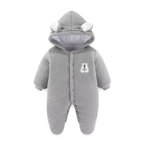 Winter Warm Baby Rompers Cute Overalls Bodysuit Jumpsuit Newborn Fleece Cotton - 第 14/28 張圖片
