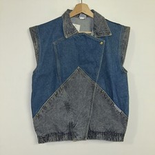 Vintage 1990  s Jordache 2 Tone Denim Vest, Deadstock NWT, Size Medium