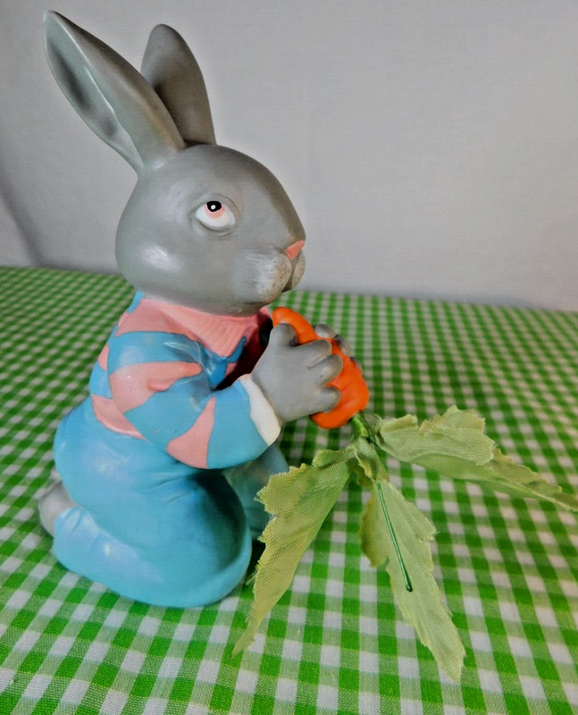 Dept 56 Vintage Easter Village Carrot Patch Bunny Rabbit Figurine Little Boy