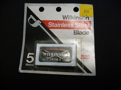 Vintage 70s/80s Wilkinson Sword Double Edge Safety Razor Blade 5 Pack- Unopened