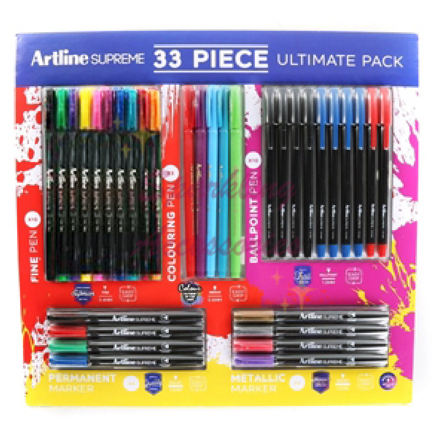 NEW Artline Supreme 33 Piece Ultimate Stationery Pack Set Pens
