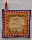 New Handmade Potholder Hand quilted Heat Resistant Cotton, Gingerbread Recipe