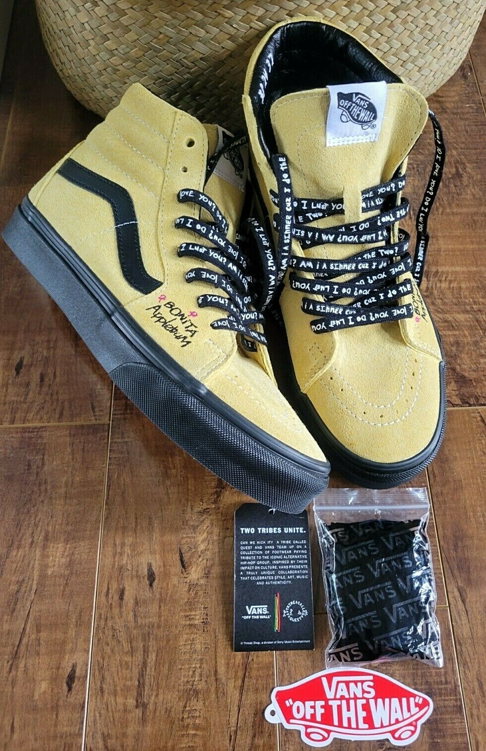 VANS x A TRIBE CALLED QUEST ATCQ Sk8 Hi Bonita Applebum Shoes Sz US M 7.5/ W 9