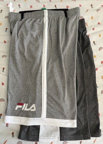 2 Pack Fila Boys' Youth Shorts - Dark Gray & Light Gray Size XL- (18/20) NWT - Picture 2 of 5