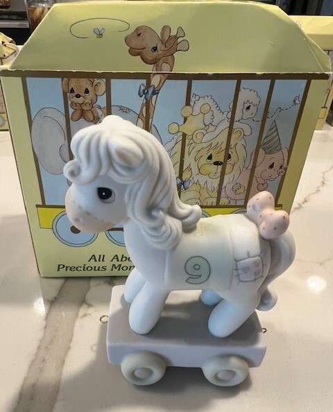 Precious Moments Porcelain Birthday Train Figurine For Nine Year Old