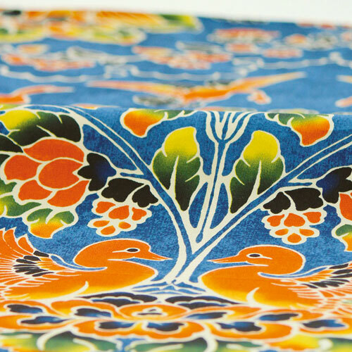 Japanese Furoshiki Wrapping Cloth Twin Birds Dark Blue 112cm Cotton 100% Kyoto - Picture 6 of 12
