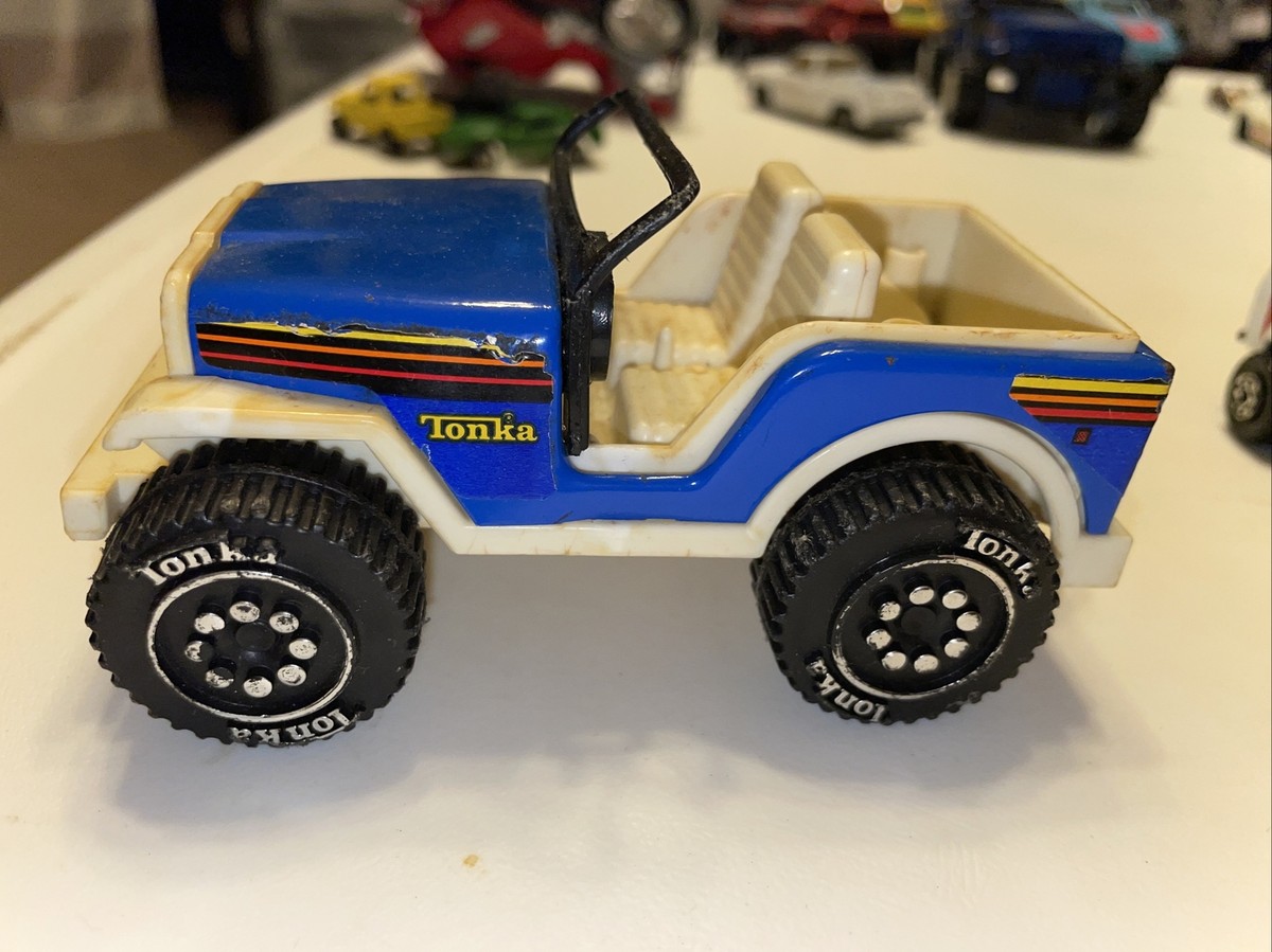 Tonka Blue Jeep Wrangler CJ Blue Vintage Toy Metal & Plastic