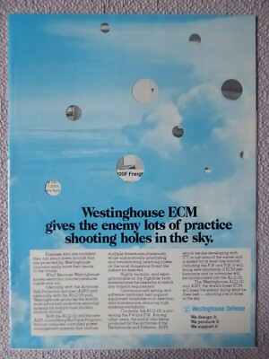 1982-1983 PUB WESTINGHOUSE DEFENSE ECM ASPJ JAMMER ALQ-131 POD NAVY AIR FORCE AD