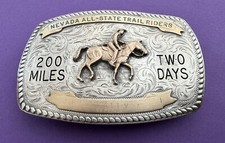 Vintage Diablo Sterling Silver Nevada Trail Riders 200 Miles Trophy Belt Buckle