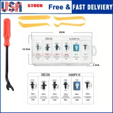 100Pcs Car Retainer Clips Auto Fasteners Push Trim Clips Pin Rivet Bumper Kit