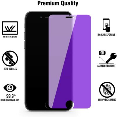 For Apple iPhone 6/7/8/Plus Anti-Blue Light Tempered Glass Screen Protector
