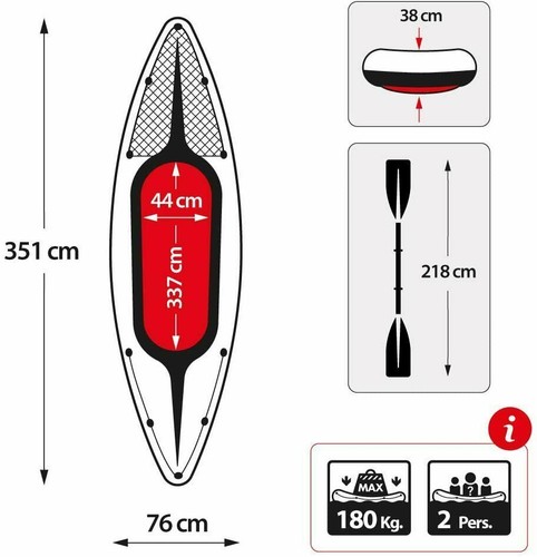 Intex Challenger K2 Inflatable 2 Person Kayak Inc with Oars & Pump Brand New. - Picture 5 of 9
