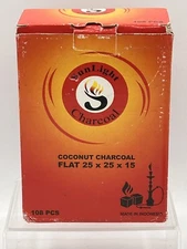 SunLight Coconut Charcoal Flat 25x25x15 Multipurpose Natural 108 PCS Hookah