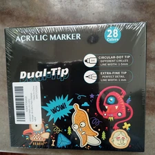 Acrylic Marker Dual Tip Paint Markers, Water Based, Marks on Anything, Brand New