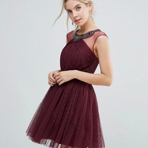 Little mistress store burgundy dress