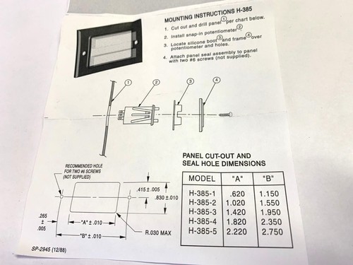 Bourns, H-385-003, Dichtungs-Abdeckung, 41x61mm, für Panel Mount, 3682 und 3683 - Picture 6 of 6