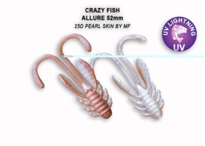 Crazy Fish Allure 2'' 5,2cm Creature Bait Köder Pearl Skin in Farbe