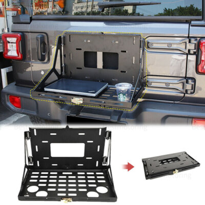 Rear Trunk Tailgate Mounted Table Cargo Shelf Rack For 2007+ Jeep Wrangler JK JL